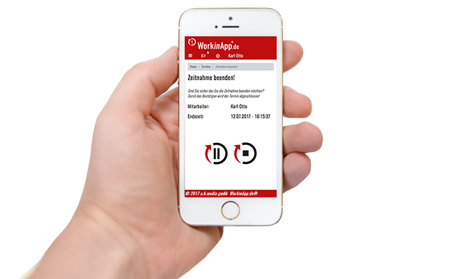 Handwerkersoftware-Zeiterfassung-Zeitnahme-unterwegs Klicken